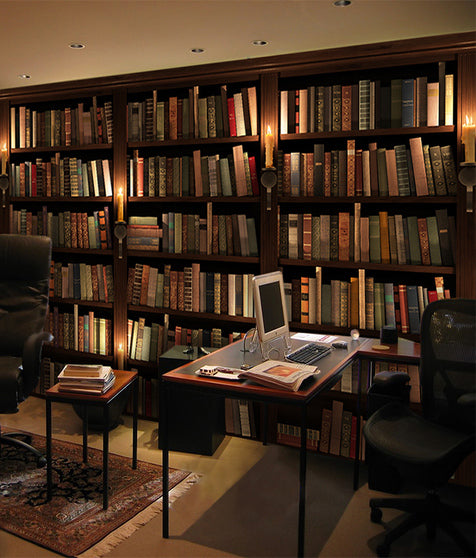 Built-in Bookshelf with Integrated Desk
