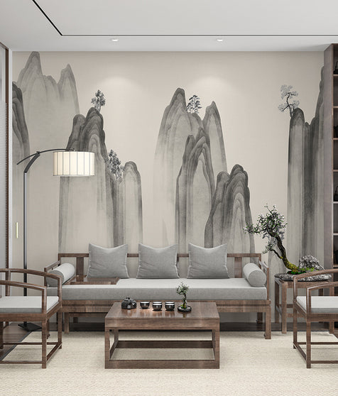 Chinese Ink-Wash Wall Mural - Image 2