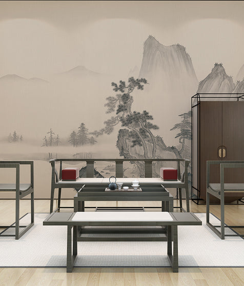 East Asian Landscape Wall Mural - Image 3