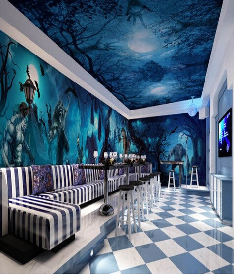 Gothic Haunted Forest Wall and Ceiling Mural