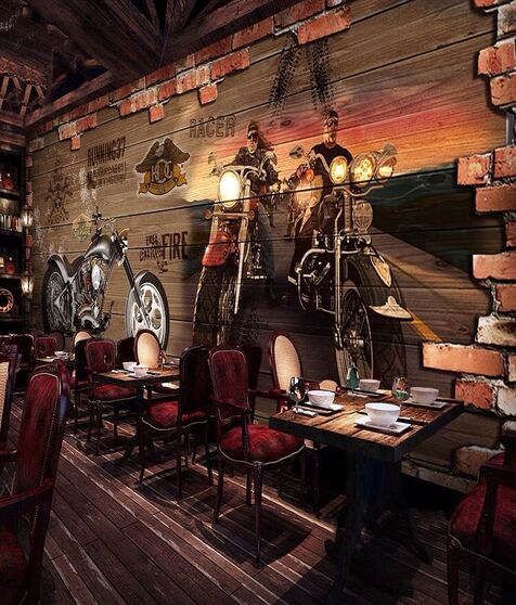 Vintage Motorcycling Wall Mural - Image 2